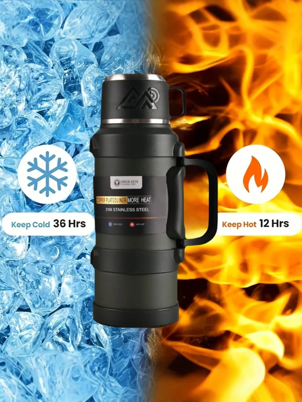 Stainless Steel Thermos Bottle with Handle Outdoor Portable Large Capacity Thermal Water Bottle ,Keep Hot and Cold for 72H 4