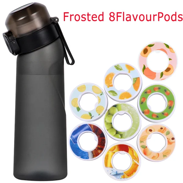 Flavored Water Bottle 650ml Sports Alr Up Drinking Bottle 8 Fruit Fragrance Pods Water Cup for Outdoor Camping Fitness Fashion 1
