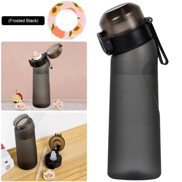 Flavored Water Bottle 650ml Sports Alr Up Drinking Bottle 8 Fruit Fragrance Pods Water Cup for Outdoor Camping Fitness Fashion 2