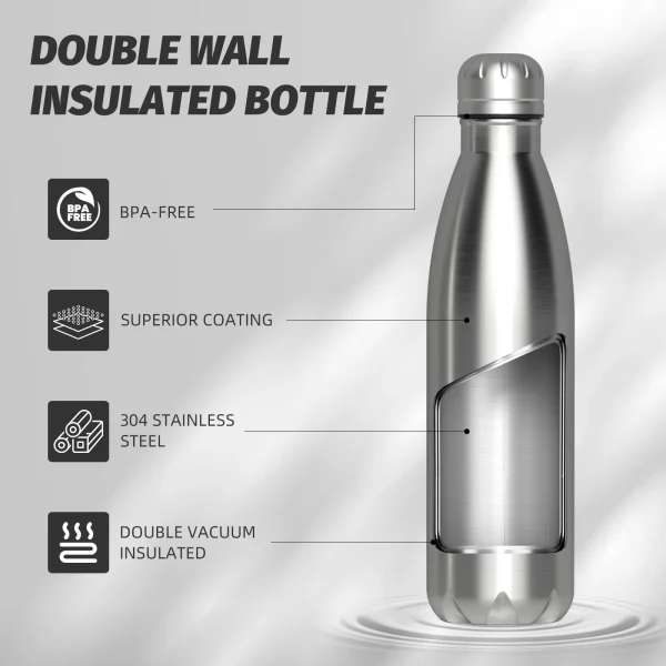 500ML Stainless Steel Thermal Bottle Double Wall Vacuum Flasks Office Home Coffee Insulated Cup Sports Water Bottle 3