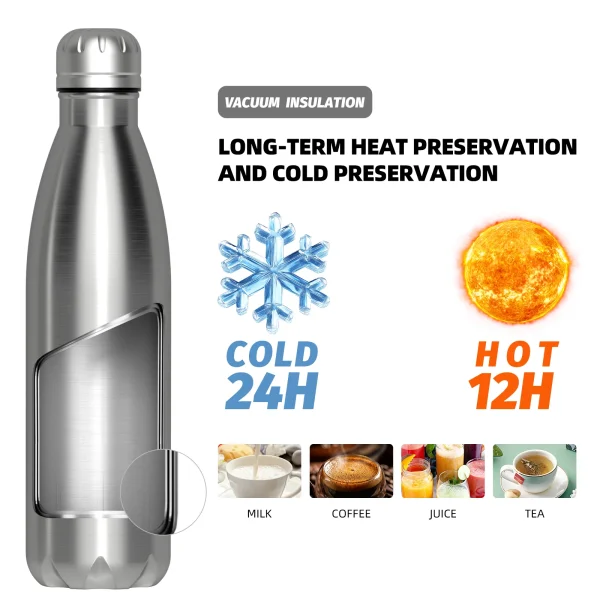 500ML Stainless Steel Thermal Bottle Double Wall Vacuum Flasks Office Home Coffee Insulated Cup Sports Water Bottle 5