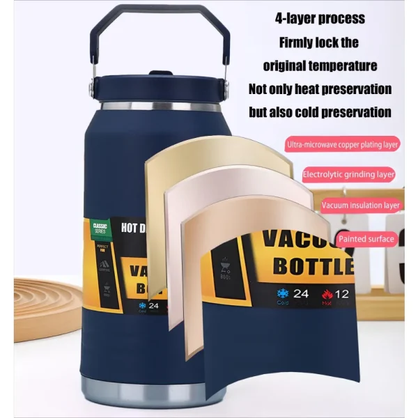 Perfect Stainless SteelGlassBottlePortable Large Capacity Thermos Bottle Hot and Cold Long asting Drinking Water37OzWater Bottle 3