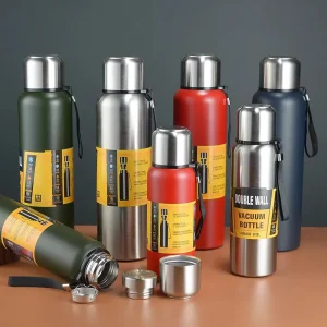 500/1000/1500ml Thermos Cup Stainless Steel Large Capacity Sports Water Bottle Vacuum Flask Portable Insulated Tumbler with Rope 1