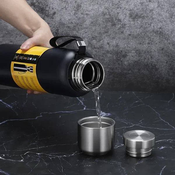 500/1000/1500ml Thermos Cup Stainless Steel Large Capacity Sports Water Bottle Vacuum Flask Portable Insulated Tumbler with Rope 3