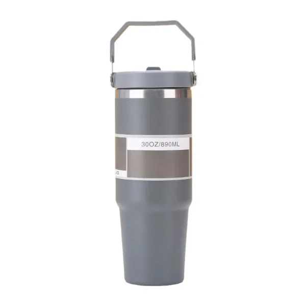 30oz Large Capacity Portable Car Cup Stainless Steel Thermos Cup with Straw & Handle Travel Sports Water Bottle Vacuum Flask 3
