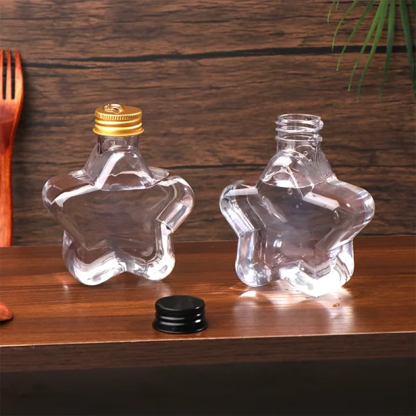200ML Cute Star Plastic Bottle Clear Milk Tea Coffee Bottle Transparent Drinking Bottle Water Cup Juicing Beverage Bottles 1