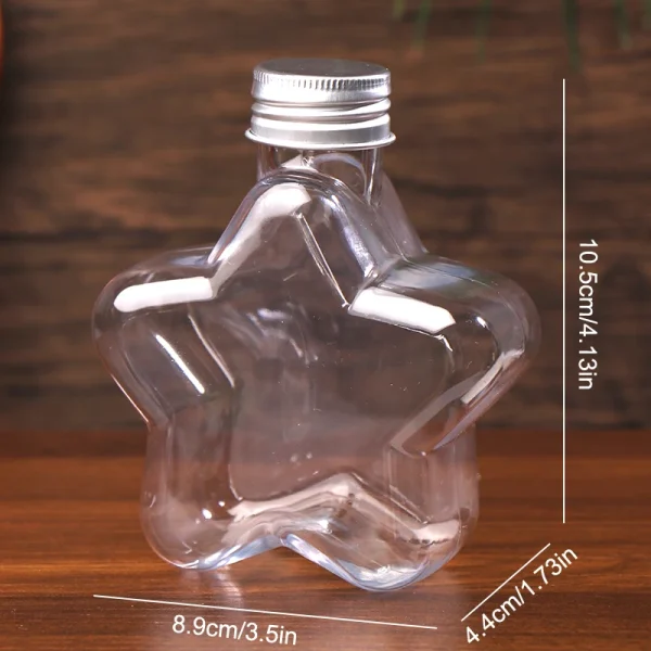 200ML Cute Star Plastic Bottle Clear Milk Tea Coffee Bottle Transparent Drinking Bottle Water Cup Juicing Beverage Bottles 6