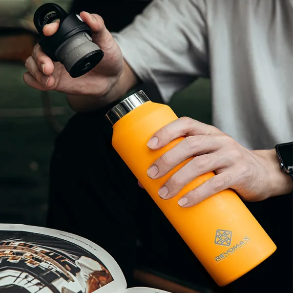 REVOMAX Large Capacity Stainless Steel Thermos Portable Vacuum Flask Insulated Tumbler With No Screw Lid Thermo Bottle 950ml 5