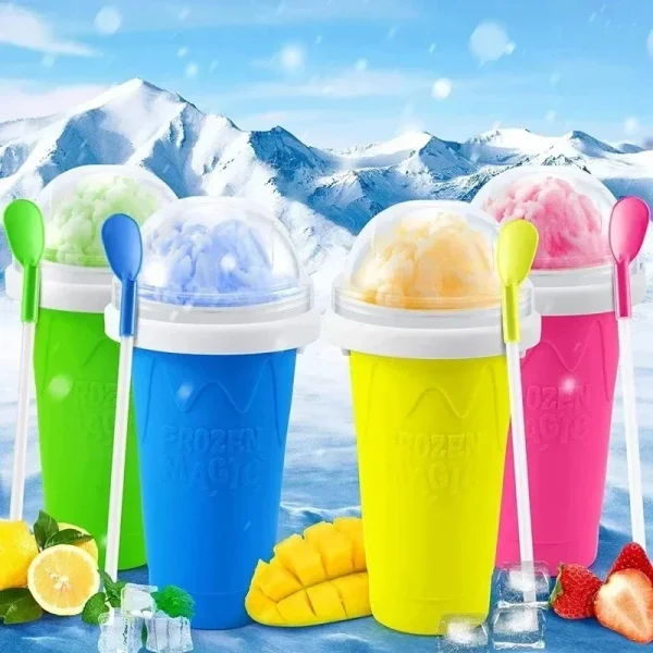 Smoothies Cup Ice Cream Maker Quick-Frozen Silicone Squeeze Cup DIY Milkshake Bottle Slushy Maker Water Bottle Cooling Cup 2