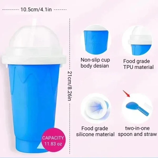 Smoothies Cup Ice Cream Maker Quick-Frozen Silicone Squeeze Cup DIY Milkshake Bottle Slushy Maker Water Bottle Cooling Cup 4