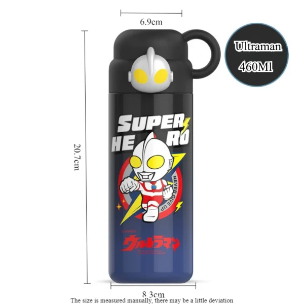 Ultraman Thermos Cup Ultraman/Ultra Seven with Lid Wide Mouth Stainless Steel Water Bottle Suitable for Cold and Hot Drinks 6