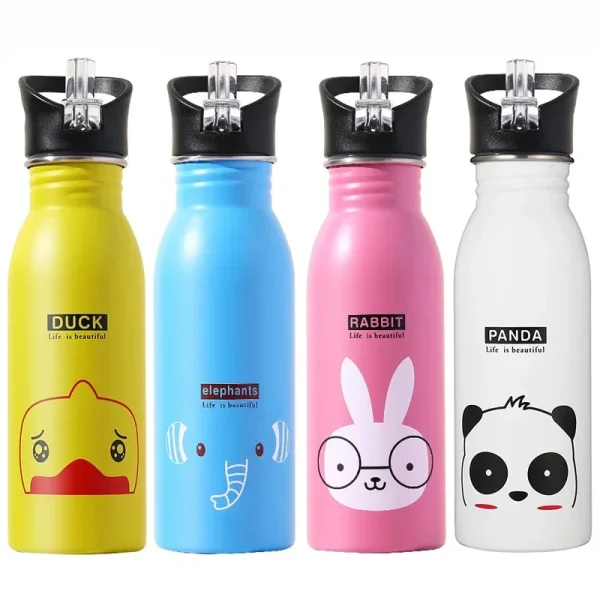 Stainless Steel Portable Cycling Camping Bottle Kettle Water Bottles for Kids Kawaii Drinkware Sport Bottle Cold Water Bottle 1