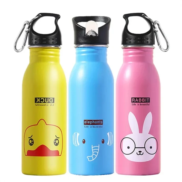 Stainless Steel Portable Cycling Camping Bottle Kettle Water Bottles for Kids Kawaii Drinkware Sport Bottle Cold Water Bottle 3