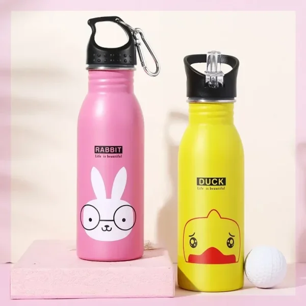 Stainless Steel Portable Cycling Camping Bottle Kettle Water Bottles for Kids Kawaii Drinkware Sport Bottle Cold Water Bottle 6