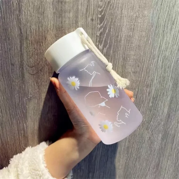 500ml Plastic Transparent Water Bottle BPA Free Portable Outdoor Sports Cup Mug Student with Rope 2