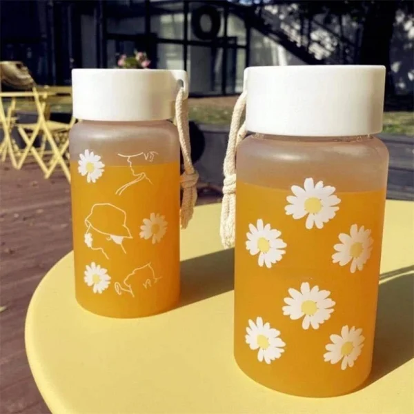 500ml Plastic Transparent Water Bottle BPA Free Portable Outdoor Sports Cup Mug Student with Rope 4