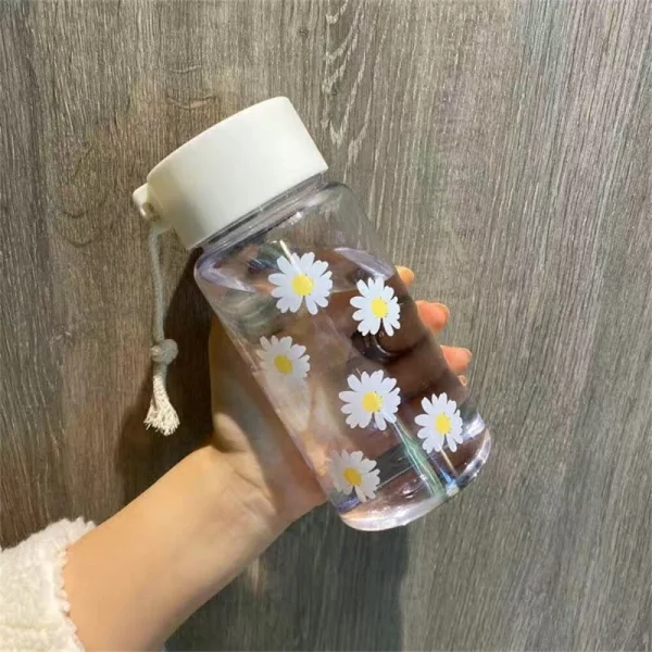 500ml Plastic Transparent Water Bottle BPA Free Portable Outdoor Sports Cup Mug Student with Rope 5