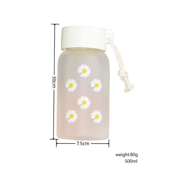 500ml Plastic Transparent Water Bottle BPA Free Portable Outdoor Sports Cup Mug Student with Rope 6