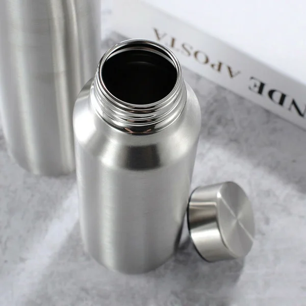 2021 650/1000ml Stainless Steel Sports Water Bottle Thermos Mug Leak_Proof Thermosmug Single Wall Vacuum Camping Gym Metal Flask 3