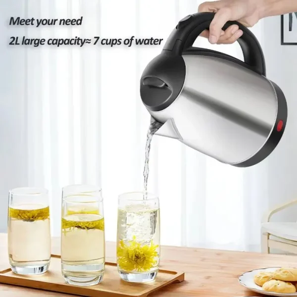Electric Kettle 2L Hot Water Kettle Stainless Steel Electric Teapot Coffee Tea Beverage Boiler Electric Water Heater 220v/230v 2