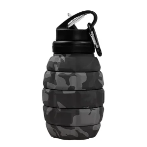 Food-Grade Silicone Folding Water Bottle Retractable High Temperature Water Bottle Camouflage Sports Water Bottle Riding Camping 1