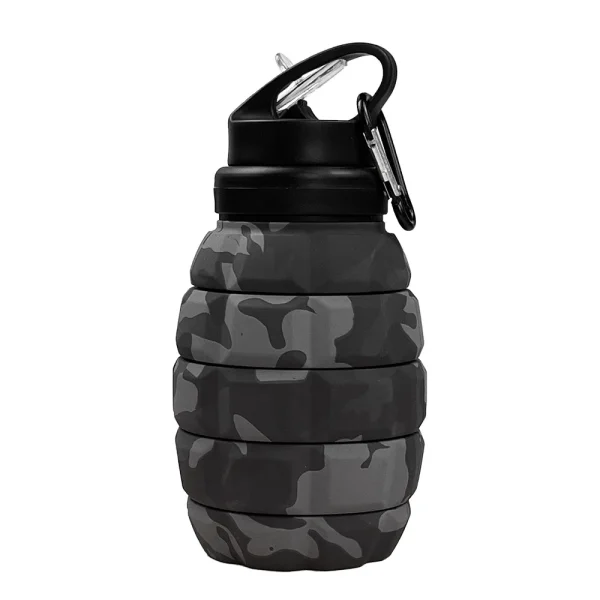 Food-Grade Silicone Folding Water Bottle Retractable High Temperature Water Bottle Camouflage Sports Water Bottle Riding Camping 1