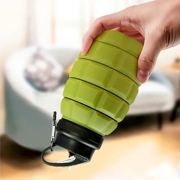 Food-Grade Silicone Folding Water Bottle Retractable High Temperature Water Bottle Camouflage Sports Water Bottle Riding Camping 4