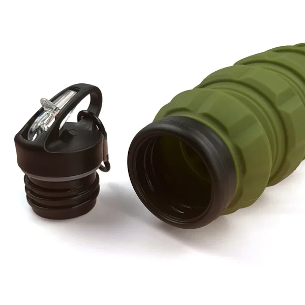 Food-Grade Silicone Folding Water Bottle Retractable High Temperature Water Bottle Camouflage Sports Water Bottle Riding Camping 6