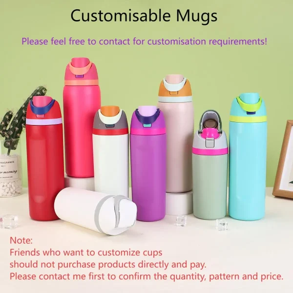 304 Stainless Steel Vacuum Insulated Sports Water Bottle with Straw & Handle - BPA-Free Thermal Mug for Hot/Cold Drinks, Outdoor 1