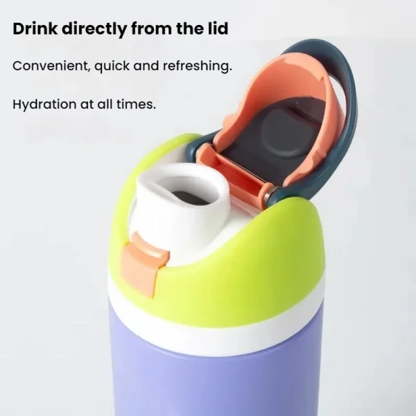 304 Stainless Steel Vacuum Insulated Sports Water Bottle with Straw & Handle - BPA-Free Thermal Mug for Hot/Cold Drinks, Outdoor 4