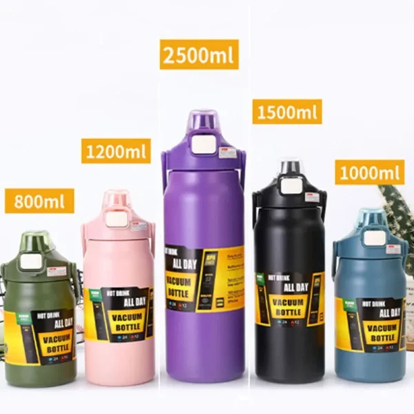 Stainless Steel Thermo Bottle 1.5L Large Capacity Thermo Water Portable 1500ml Vacuum Mug Thermos Insulated Cup 1L Tumbler 4