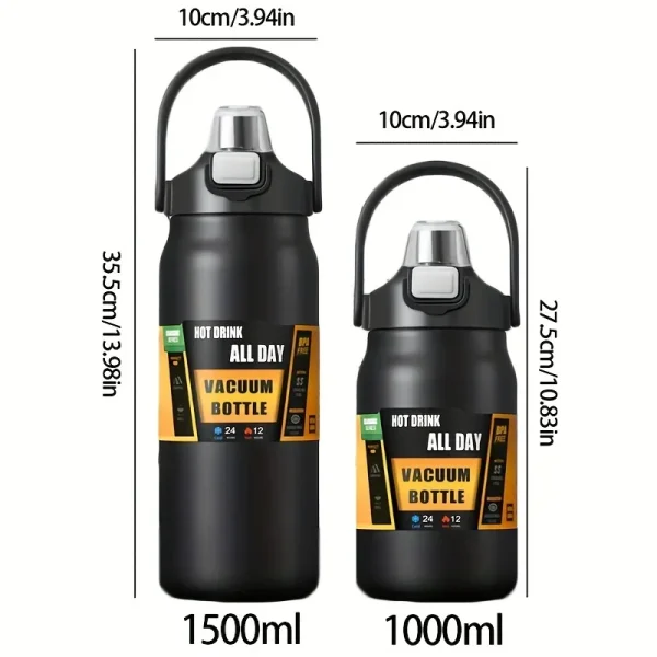 Stainless Steel Thermo Bottle 1.5L Large Capacity Thermo Water Portable 1500ml Vacuum Mug Thermos Insulated Cup 1L Tumbler 5