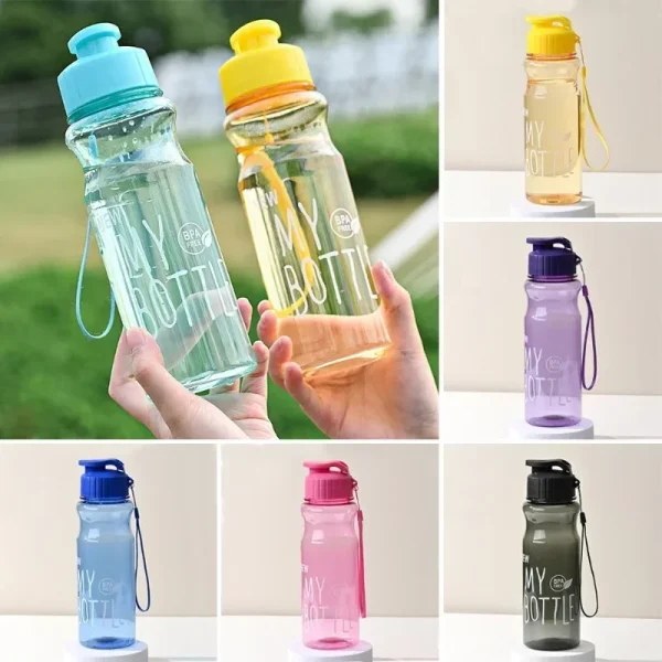 Gift Plastic Water Bottle Large Capacity Sports Kettle Wholesale Transparent Cold Water Cup Outdoor Portable 650ml 1
