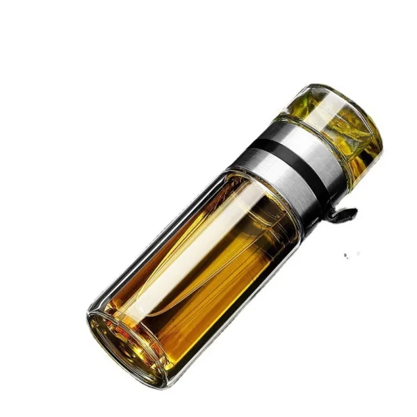 500ML Glass Tea Brewing Bottle Double-layer Tea Brewing Cup with Portable Rope Water Separation Tea Bottle Leak Proof Travel Cup 2