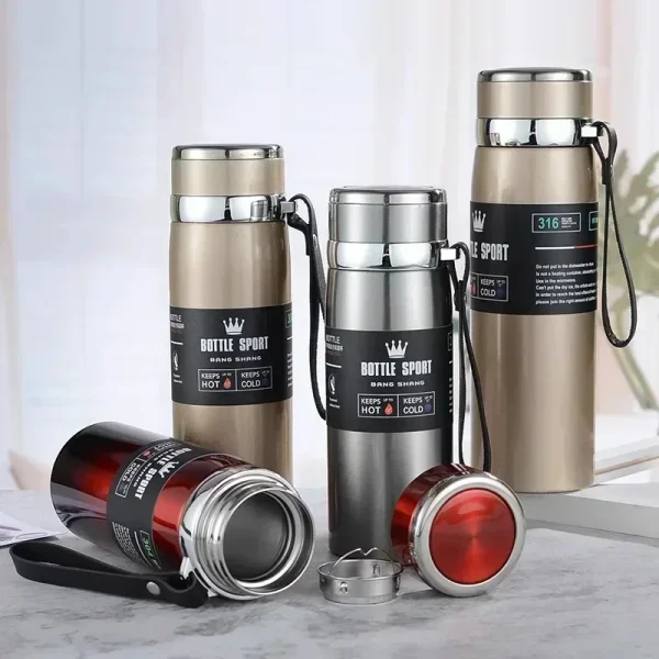 1L Thermal Water Bottle Keep Cold and Hot Water Bottle Thermos for Coffee Tea Vacuum Flasks Stainless Steel Thermos Bottle 2