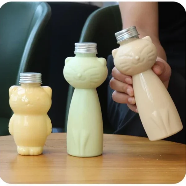 350ml/500ml Cartoon Water Bottle Kawaii Cat Water Bottle Milk Coffee Cup Summer Cute Plastic Drinking Bottle Drinkware Kettle 2