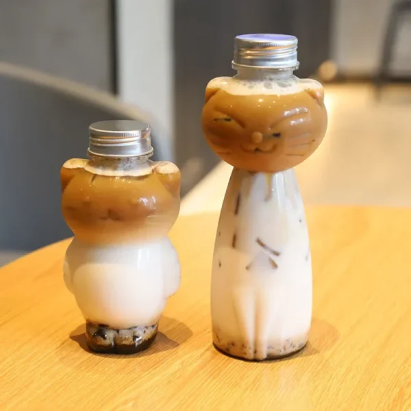 350ml/500ml Cartoon Water Bottle Kawaii Cat Water Bottle Milk Coffee Cup Summer Cute Plastic Drinking Bottle Drinkware Kettle 3