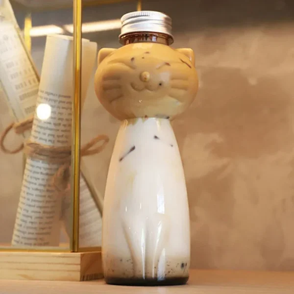 350ml/500ml Cartoon Water Bottle Kawaii Cat Water Bottle Milk Coffee Cup Summer Cute Plastic Drinking Bottle Drinkware Kettle 4