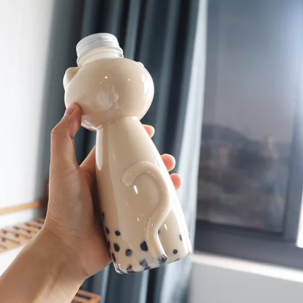 350ml/500ml Cartoon Water Bottle Kawaii Cat Water Bottle Milk Coffee Cup Summer Cute Plastic Drinking Bottle Drinkware Kettle 5