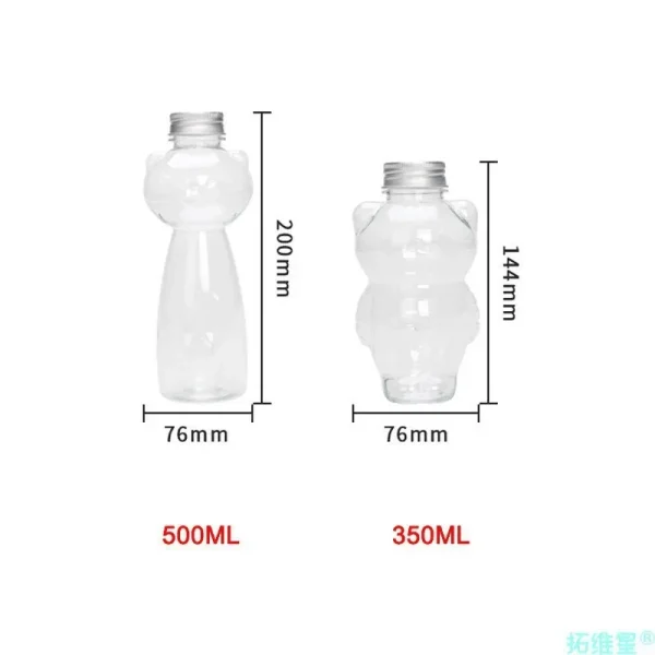 350ml/500ml Cartoon Water Bottle Kawaii Cat Water Bottle Milk Coffee Cup Summer Cute Plastic Drinking Bottle Drinkware Kettle 6