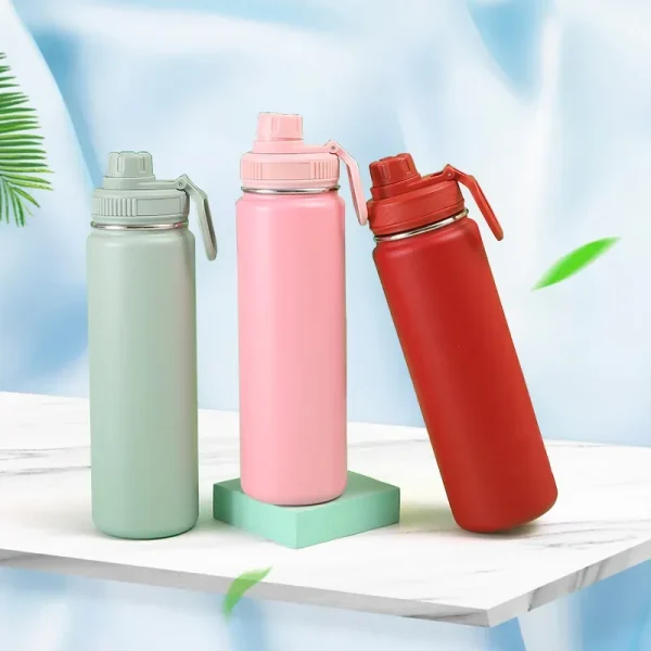 750ml Insulated Cup Stainless Steel Sports Bottle American Water Bottles with Lid Portable Vacuum Leakproof Outdoor Hiking Cups 1