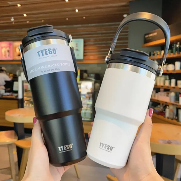 Tyeso Coffee Cup Stainless Steel Thermos Bottle Double-layer Insulation Cold And Hot Travel Mug Vacuum Flask Car Water Bottle 3