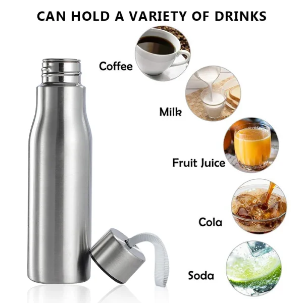 500ml/1000ml Stainless Steel Sport Water Bottle Single-layer Rugged Water Cup Travel Camping Sports Drink Bottles Drinkware 5