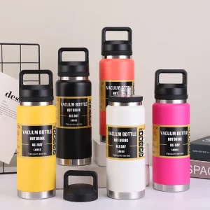 304 Stainless Steel Double Lid Thermos Cup Sports Water Bottle Gym Bottle Portable Vacuum Flask Travel Kettle Insulated Tumbler 1