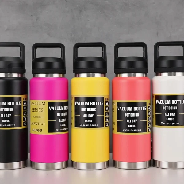 304 Stainless Steel Double Lid Thermos Cup Sports Water Bottle Gym Bottle Portable Vacuum Flask Travel Kettle Insulated Tumbler 2