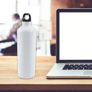 400/500/600/750ml White Blank Sublimation Water Bottle with Screw Carabiner Hook Aluminum Outdoor Sports Leakproof for 1