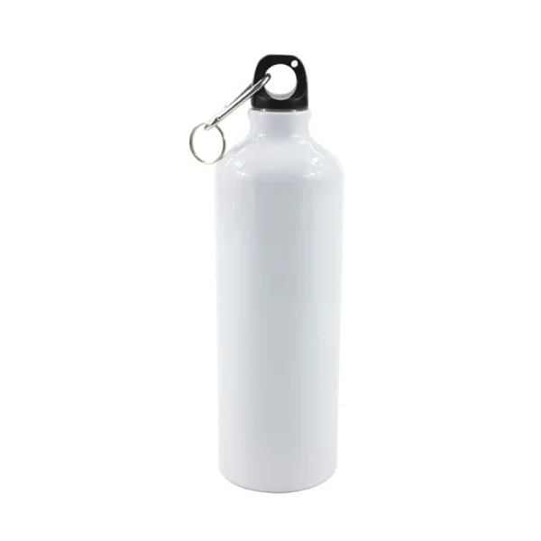 400/500/600/750ml White Blank Sublimation Water Bottle with Screw Carabiner Hook Aluminum Outdoor Sports Leakproof for 5