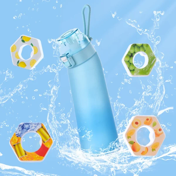 650ML Water Bottle with 7PCS Flavor Pod Scent Water Cup Sports Water Bottle with Time Marker Fruit Scent Drink Cups 3