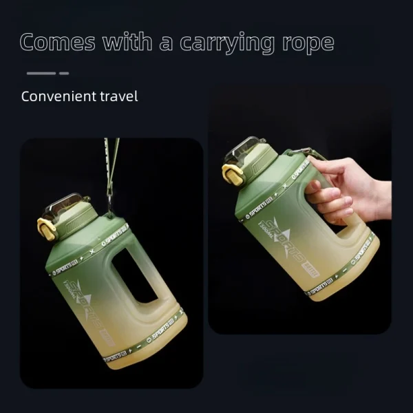1.5L Sports Water Bottle Gym Cycling Cup with Hand Rope Portable Large Capacity Water Bottle For Fitness Camping Water Kettle 3