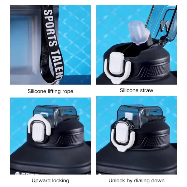 1.5L Sports Water Bottle Gym Cycling Cup with Hand Rope Portable Large Capacity Water Bottle For Fitness Camping Water Kettle 5